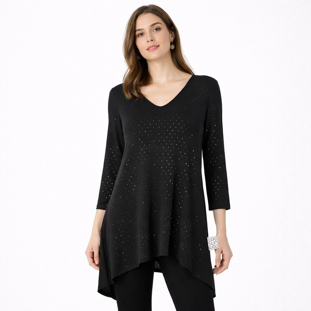 CLARA SUN WOO Sparkle Tunic Black Extra Small XS NWT